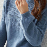 Solid Color hollow knit design Crochet Crew Neck Base Layer