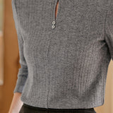 Bottle Neck Front Tear Drop Knit