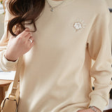 Minimalist Waffle Knit Crew Neck Sweatshirt