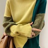 Contrast Turtleneck Leisure Knitted Sweater