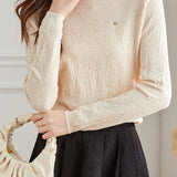 Half-turtleneck Textured Inner-layer Bottoming Shirt