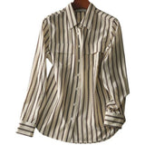 Double Flap Chain Stripe Long Sleeve Shirt