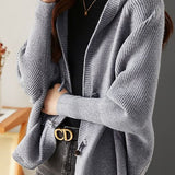 Versatile Knitted Hooded Cardigan Coat