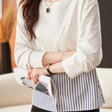 Casual Striped Color Block Round Neck Sweatshirt