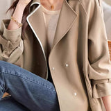 Stand Collar Bi-Color Jacket with Lining