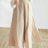 Effortless Slit Long Wide Pants