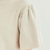 Bottle Neck Flare Sleeve Knit Top