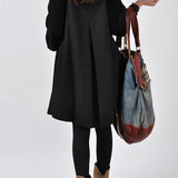 High Neck Raglan Sleeve Melton Coat - 2 Colors Available