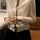 Round Neck Slit Knit Cardigan - 3 Colors Available