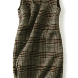 Plaid Midi Sleeveless Dress