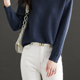 Solid Color Versatile Knit Base Layer Top