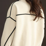 Minimalist Stand Collar Knit Jacket