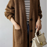 Casual Heavyweight Long Knit Jacket