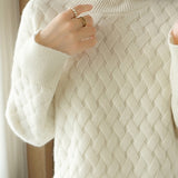 Turtle Neck Casual Aran Knit Sweater - 3 Colors Available