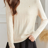 Half-turtleneck Textured Inner-layer Bottoming Shirt