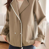 Stand Collar Bi-Color Jacket with Lining