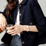 Fashionable Folded Collar Denim Jacket