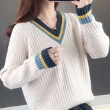 Color Block V-Neck Sweater