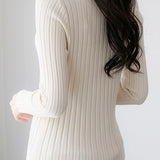 Elegant Collared Knitted Base Layer Top