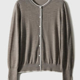 Round Neck Slit Knit Cardigan - 3 Colors Available