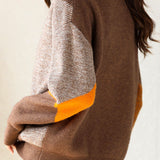 Color-blocked Loose Half-high Neck Sweater