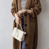 Casual Heavyweight Long Knit Jacket