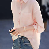 Casual Lightweight Striped Button-Down Shirt