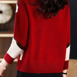 Bottle Neck Jacquard Bi-Color Knit - 4 Colors Available