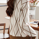 Elegant Diamond Knit Sweater