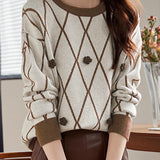 Elegant Diamond Knit Sweater