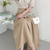 A-Line Basic Long Flare Skirt - 2 Colors Available