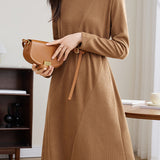 Round Neck Midi Knit Dress