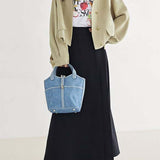 Elegant stand-collar short trench coat.