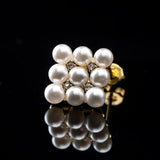 Pearl Bijou Square Motif Earrings