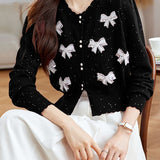 Elegant Bow Knit Cardigan