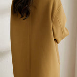 Simple Stand Collar Coat with Lining - 3 Colors Available