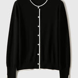 Round Neck Slit Knit Cardigan - 3 Colors Available