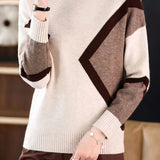 Bottle Neck Jacquard Bi-Color Knit - 4 Colors Available