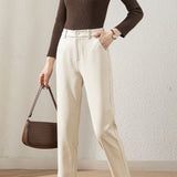 Casual Wool Straight Leg Pants