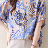 Skipper Collar Printed Short Sleeve Tunic