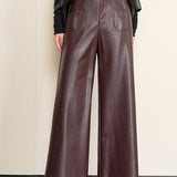 Loose-fitting and Drapey Commuter Leather Pants