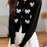 Elegant Bow Knit Cardigan