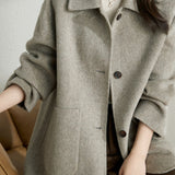 Simple Stand Collar Coat with Lining - 3 Colors Available