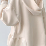 Ruffled Hooded Sweatshirt Jacket