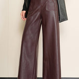 Loose-fitting and Drapey Commuter Leather Pants