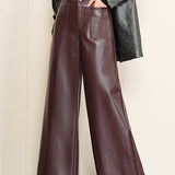 Loose-fitting and Drapey Commuter Leather Pants