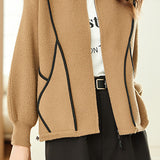 Casual Faux Double-Faced Wool Knit Jacket