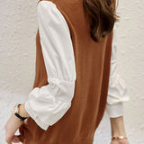 Minimalist Knit Patchwork Shirt