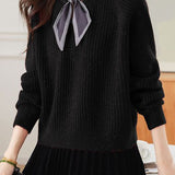 Gentle Temperament Knitted Base Layer Top