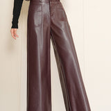 Loose-fitting and Drapey Commuter Leather Pants